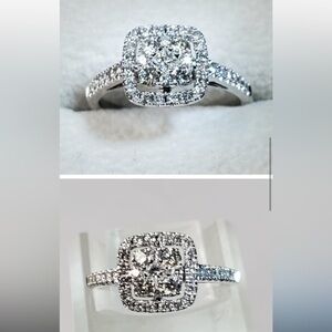 Dimond 14k white gold women ring wedding engagement anniversary proposal ring